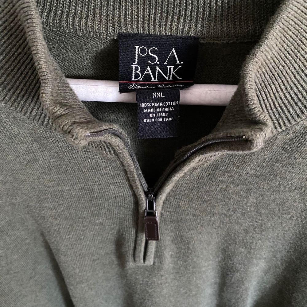 Jos A Bank 1/4 Zip Pullover Mock Neck Sweater